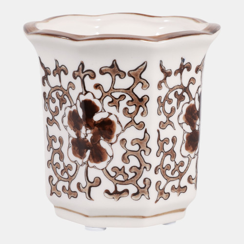 sagebrook home 4" 6oz Fluted Chinoiserie Candle Brown/white Wishlist Create New