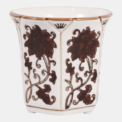 sagebrook home 4" 6oz Fluted Chinoiserie Candle Brown/white Wishlist Create New