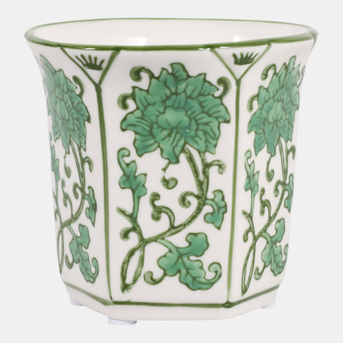 Sagebrook Home 4" 6oz Fluted Chinoiserie Candle Green/white Wishlist Create New
