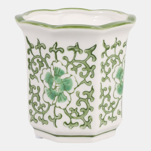 sagebrook home 4" 6oz Fluted Chinoiserie Candle Green/white Wishlist Create New