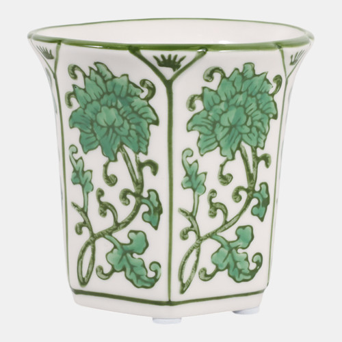 sagebrook home 4" 6oz Fluted Chinoiserie Candle Green/white Wishlist Create New