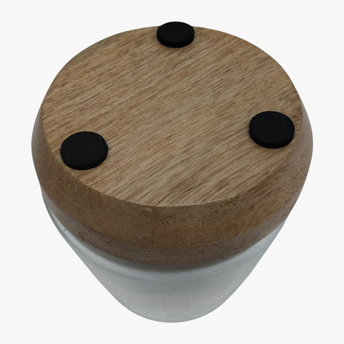 Sagebrook Home 4" 7 Oz Vanilla Wood & Glass Candle Natural Wishlist Create New