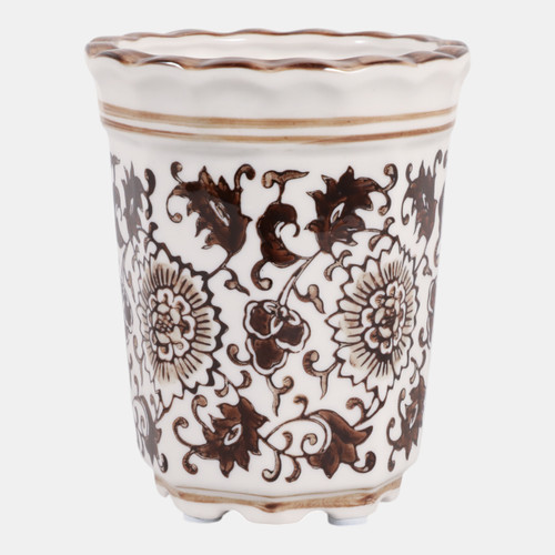 Sagebrook Home 4" 7oz Fluted Chinoiserie Candle Brown/white Wishlist Create New