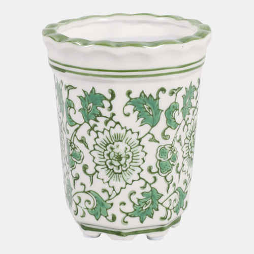 sagebrook home 4" 7oz Fluted Chinoiserie Candle Green/white Wishlist Create New