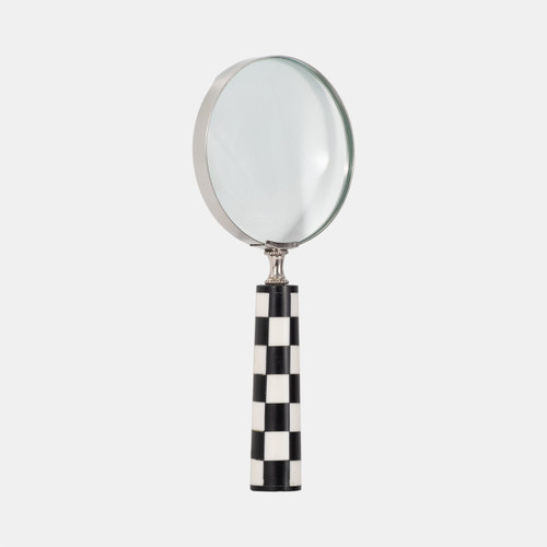 Sagebrook Home 4" Checkerboard Handle Magnifying Glass Black/whi Wishlist Create New