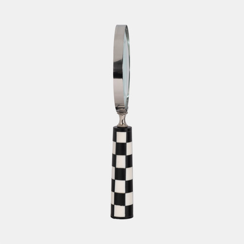 Sagebrook Home 4" Checkerboard Handle Magnifying Glass Black/whi Wishlist Create New