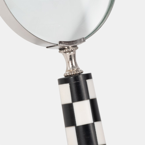 Sagebrook Home 4" Checkerboard Handle Magnifying Glass Black/whi Wishlist Create New