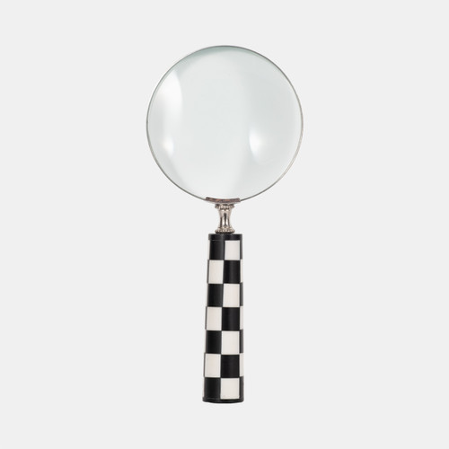 sagebrook home 4" Checkerboard Handle Magnifying Glass Black/whi Wishlist Create New