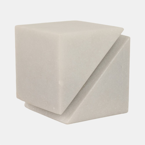 Sagebrook Home 4" Cut Marble Cube White Wishlist Create New