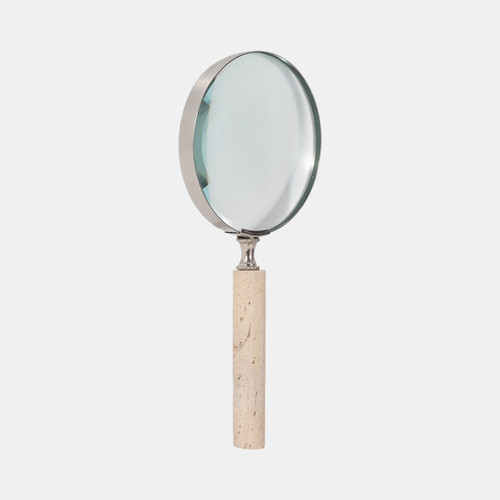 Sagebrook Home 4" Travertine Handle Magnifying Glass Tan Wishlist Create New
