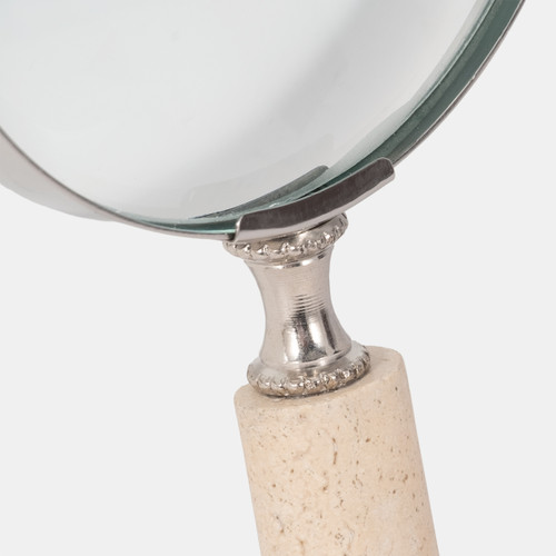 Sagebrook Home 4" Travertine Handle Magnifying Glass Tan Wishlist Create New