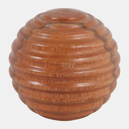 Sagebrook Home 4" Wooden Orb W/ Ridges Natural Wishlist Create New