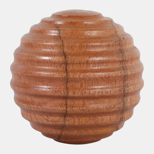 Sagebrook Home 4" Wooden Orb W/ Ridges Natural Wishlist Create New