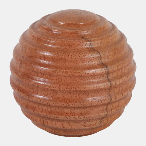 sagebrook home 4" Wooden Orb W/ Ridges Natural Wishlist Create New