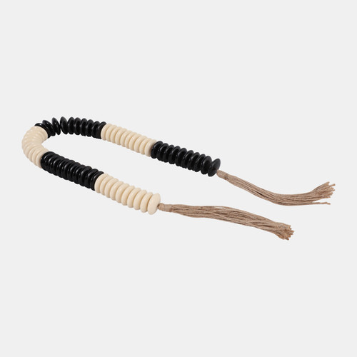 Sagebrook Home 40x1" Slim Round Bead Garland Ivory/black Wishlist Create New