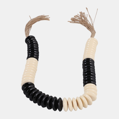 Sagebrook Home 40x1" Slim Round Bead Garland Ivory/black Wishlist Create New