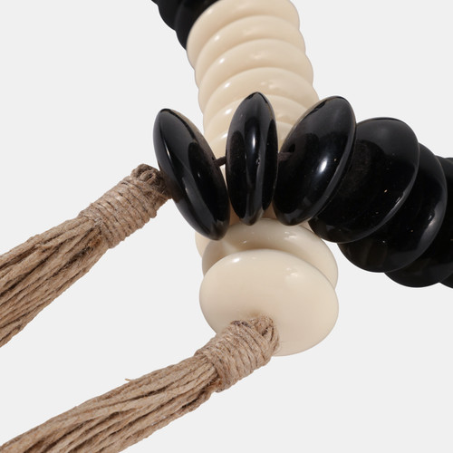 Sagebrook Home 40x1" Slim Round Bead Garland Ivory/black Wishlist Create New