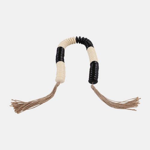 sagebrook home 40x1" Slim Round Bead Garland Ivory/black Wishlist Create New