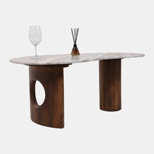 Sagebrook Home 40x18" Bean Coffee Table Marble Top Brown Wishlist Create New