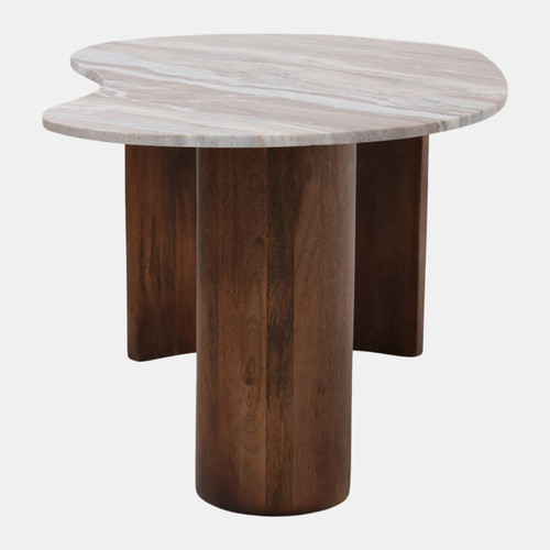 Sagebrook Home 40x18" Bean Coffee Table Marble Top Brown Wishlist Create New