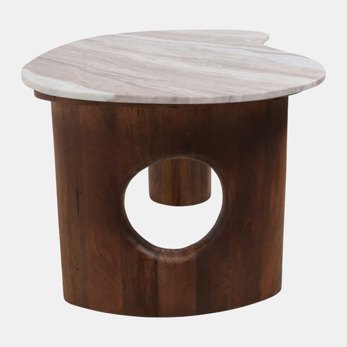 Sagebrook Home 40x18" Bean Coffee Table Marble Top Brown Wishlist Create New