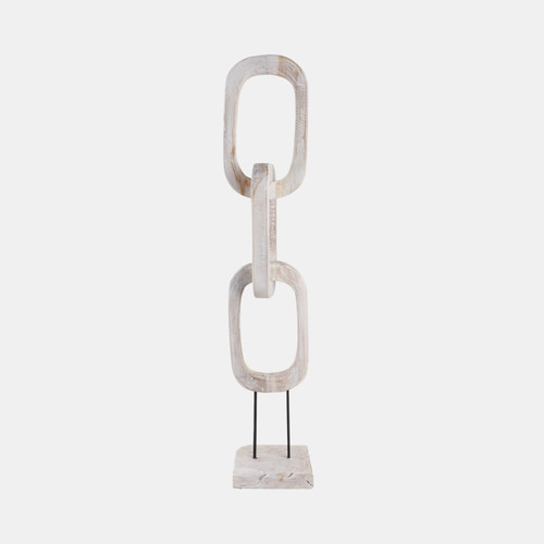 sagebrook home 41" Teak Chain Sculpture On Stand White Wishlist Create New