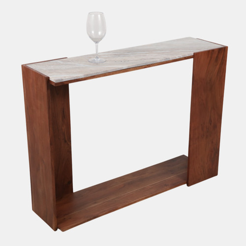 Sagebrook Home 42x31" Modern Marble Top Console Table Ivory/brown Wishlist Create New