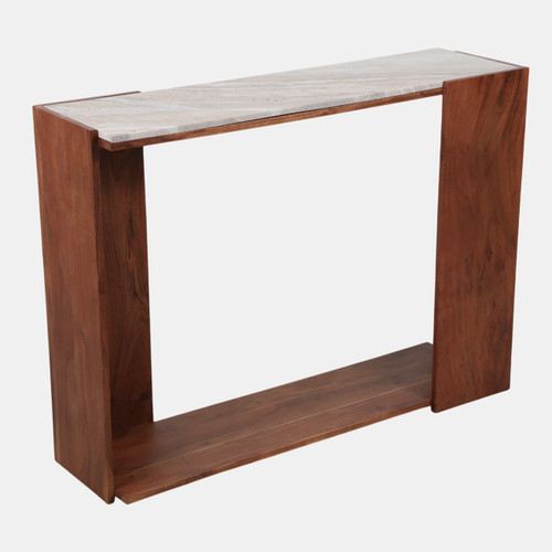 Sagebrook Home 42x31" Modern Marble Top Console Table Ivory/brown Wishlist Create New