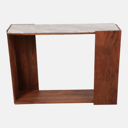 sagebrook home 42x31" Modern Marble Top Console Table ivory/brown Wishlist Create New