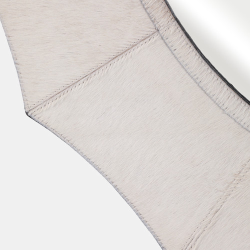 Sagebrook Home 42x42" Inverted Scallop Hair On Hide Mirror Ivory Wishlist Create New