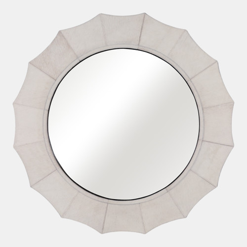 sagebrook home 42x42" Inverted Scallop Hair On Hide Mirror Ivory Wishlist Create New