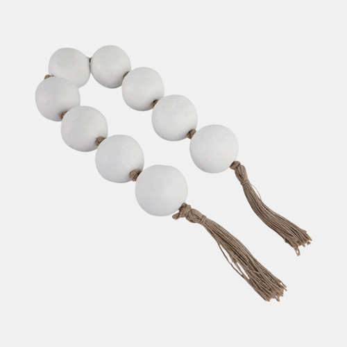 Sagebrook Home 44x3" Ecomix Bead Garland White Wishlist Create New