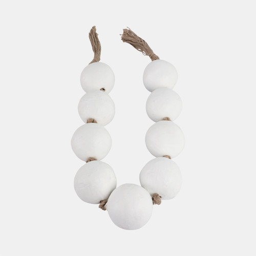 Sagebrook Home 44x3" Ecomix Bead Garland White Wishlist Create New
