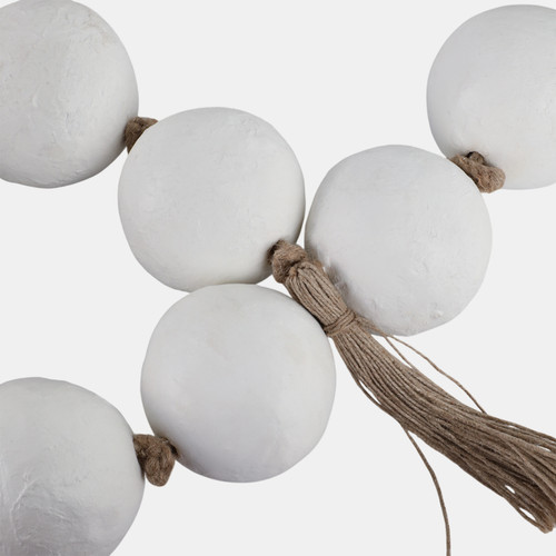 Sagebrook Home 44x3" Ecomix Bead Garland White Wishlist Create New