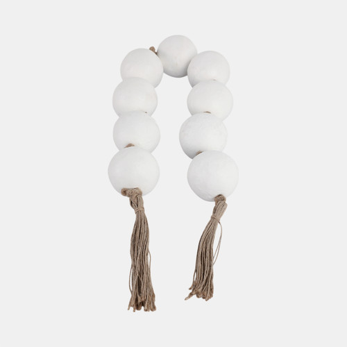 sagebrook home 44x3" Ecomix Bead Garland White Wishlist Create New