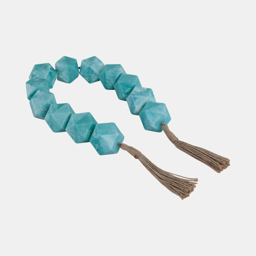 Sagebrook Home 45x2" Geo Carved Bead Garland Blue Wishlist Create New