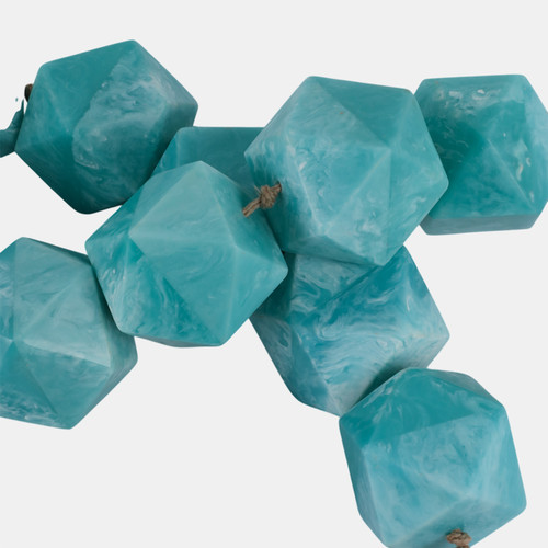 Sagebrook Home 45x2" Geo Carved Bead Garland Blue Wishlist Create New