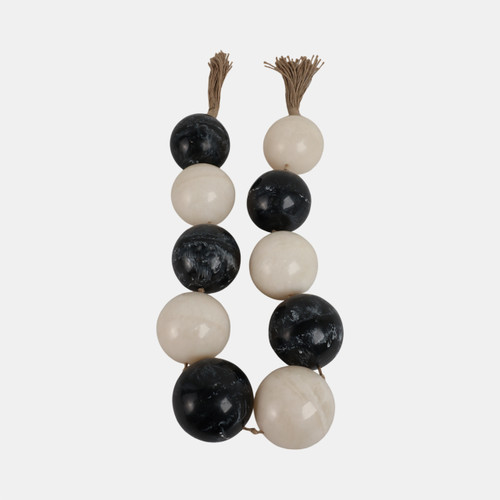 Sagebrook Home 46" Swirled 3" Resin Beaded Garland White/black Wishlist Create New