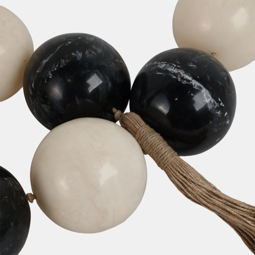 Sagebrook Home 46" Swirled 3" Resin Beaded Garland White/black Wishlist Create New