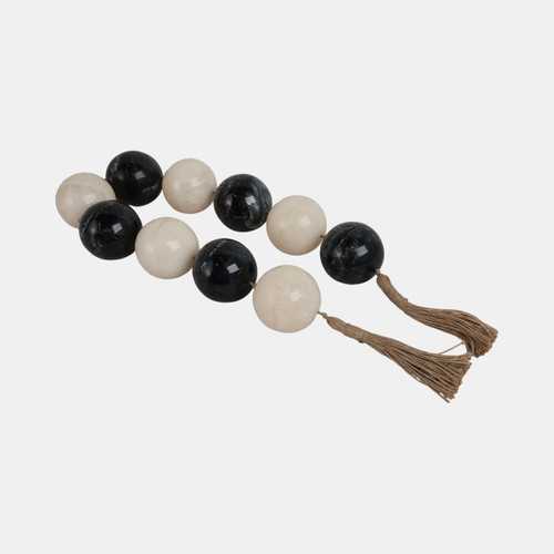 sagebrook home 46" Swirled 3" Resin Beaded Garland White/black Wishlist Create New