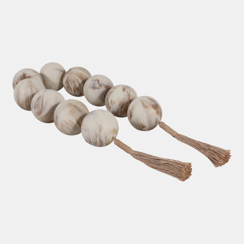 Sagebrook Home 46x3" Marbled Bead Garland Brown/ivory Wishlist Create New
