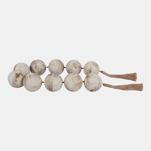 Sagebrook Home 46x3" Marbled Bead Garland Brown/ivory Wishlist Create New