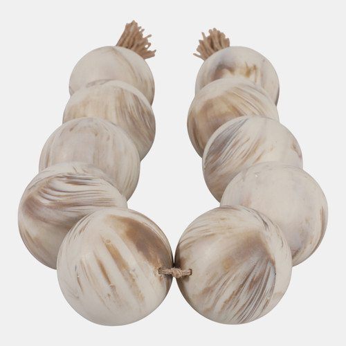 Sagebrook Home 46x3" Marbled Bead Garland Brown/ivory Wishlist Create New