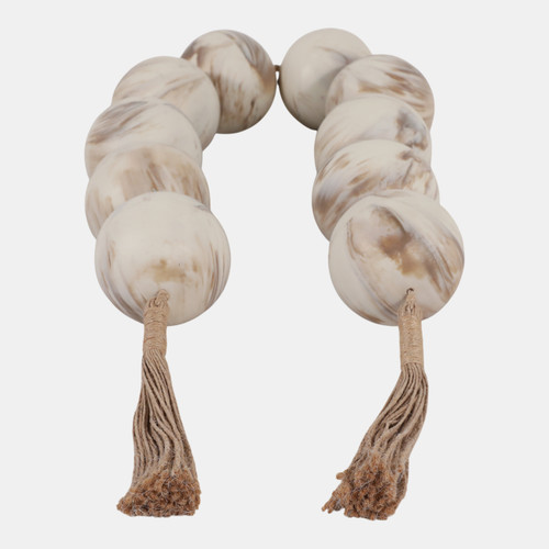 sagebrook home 46x3" Marbled Bead Garland Brown/ivory Wishlist Create New