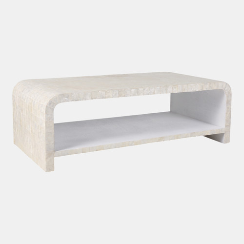 sagebrook home 47x16" Rectangular Capiz Coffee Table Ivory Wishlist Create New