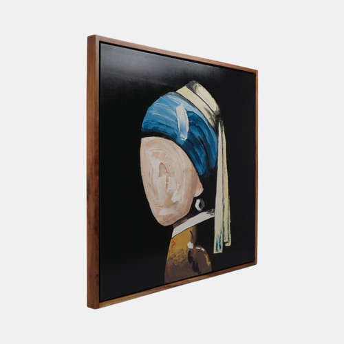 Sagebrook Home 47x47 Hand Painted Girl With Pearl Earring Multi Wishlist Create New