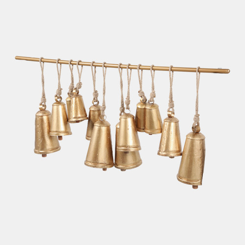 Sagebrook Home 48x20" Assorted Cone Bells On Bar Gold Wishlist Create New
