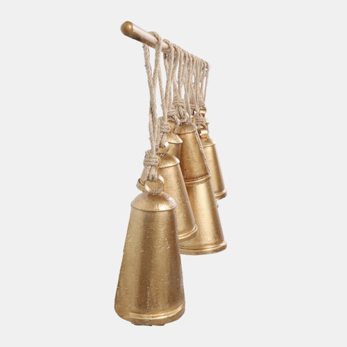 Sagebrook Home 48x20" Assorted Cone Bells On Bar Gold Wishlist Create New