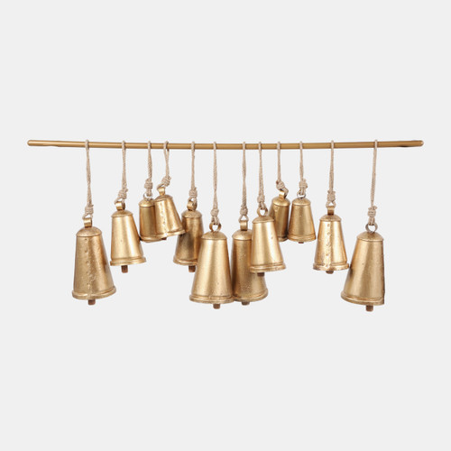 sagebrook home 48x20" Assorted Cone Bells On Bar Gold Wishlist Create New