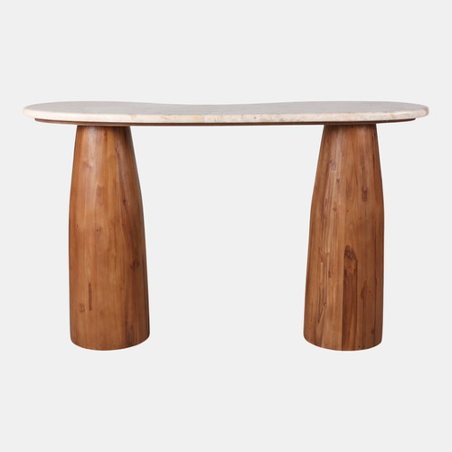 Sagebrook Home 48x29" Curved Marble Top Teak Wood Console Table Wishlist Create New
